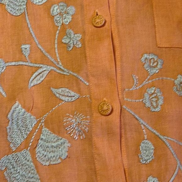 Johnny Was Lael Boxy Linen Embroidered Shirt - Picture 7 of 13